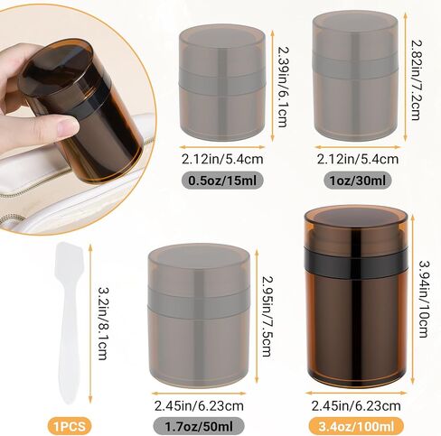 مرطبان بدون هواء من Segbeauty زجاجات سفر لمستحضرات التجميل بسعة 3.4 أونصة، 3 قطع من حاويات كريم السفر الفارغة، مجموعة برطمانات مضخة غسول قابلة لإعادة الملء سعة 100 مل، حاويات سوائل بلاستيكية مع مضخة لمستحضرات التجميل in Kuwait