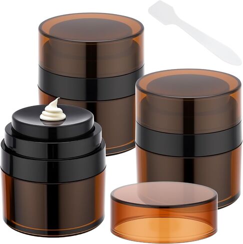 مرطبان بدون هواء من Segbeauty زجاجات سفر لمستحضرات التجميل بسعة 3.4 أونصة، 3 قطع من حاويات كريم السفر الفارغة، مجموعة برطمانات مضخة غسول قابلة لإعادة الملء سعة 100 مل، حاويات سوائل بلاستيكية مع مضخة لمستحضرات التجميل in Kuwait