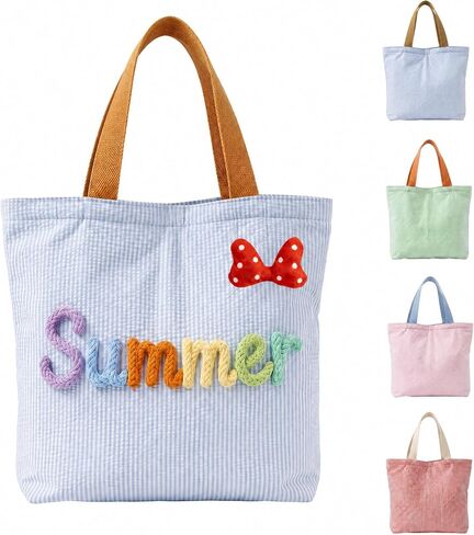 Personalized Striped Tote Bag for Beach & Pool | Customizable Design, Ideal for Travel & Shopping, Must-Have for Summer in Saudi Arabia