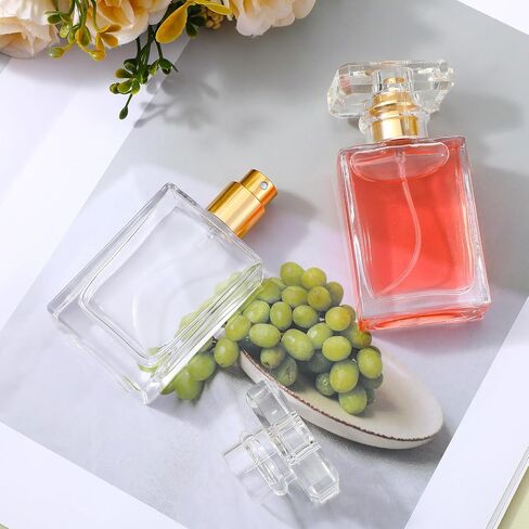 8 Pack 1 oz/30 ml Perfume Bottles Empty Refillable, Glass Perfume Spray Bottles with Gold Mist Atomizer - Premium Square Empty Travel Containers for Essential Oils, Cologne & DIY Fragrances in Saudi Arabia