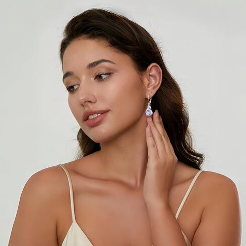 Infinity Teardrop Jewelry Set for Women Alexandrite Necklace & Earrings June Birthstone Jewelry in Kuwait