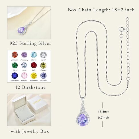 Infinity Teardrop Jewelry Set for Women Alexandrite Necklace & Earrings June Birthstone Jewelry in Kuwait