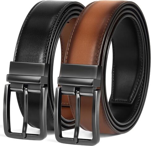 Men's Belt Reversible Belt Men 1 Piece - 1 3/8" Leather Dress Belt - Trim to Fit for Elegant Style in Saudi Arabia