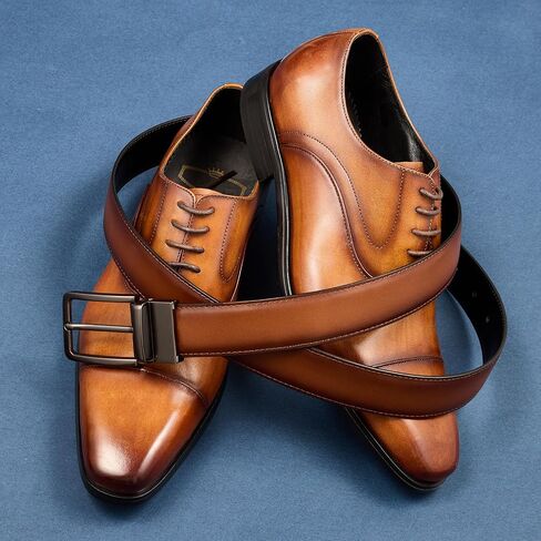 Men's Belt Reversible Belt Men 1 Piece - 1 3/8" Leather Dress Belt - Trim to Fit for Elegant Style in Saudi Arabia