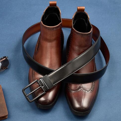 Men's Belt Reversible Belt Men 1 Piece - 1 3/8" Leather Dress Belt - Trim to Fit for Elegant Style in Saudi Arabia