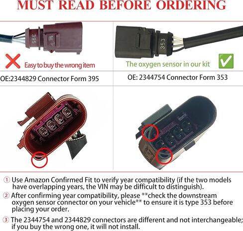 Downstream and Upstream Oxygen O2 Sensor fit for Volkswagen vw 2013-2014 Beetle, 2010-2014 Golf, 2005-2012 Jetta, 2012-2014 Passat, 2006-2009 Rabbit 2.5L 2PCS in Kuwait