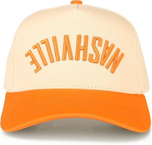 ScarvesMe Women NASHVILLE Embroidered Letter Two Tone Trucker Hat Baseball Cap in Saudi Arabia