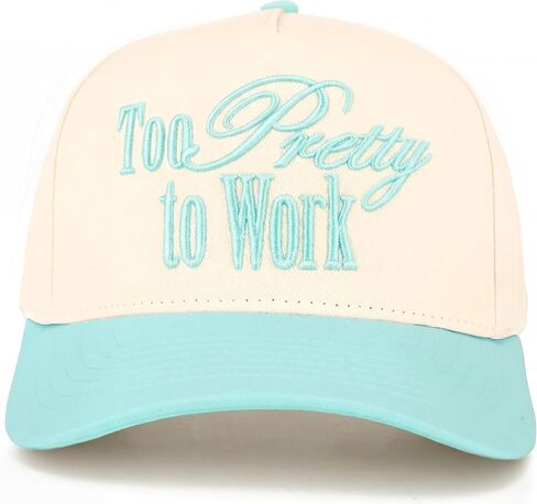 ScarvesMe TOO PRETTY TO WORK Letter Embroidered Letter Two Tone Trucker Hat Baseball Cap in Saudi Arabia