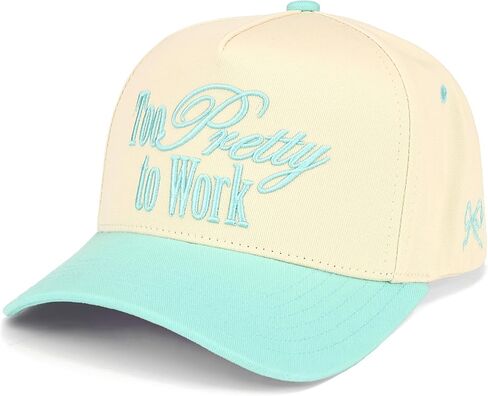 ScarvesMe TOO PRETTY TO WORK Letter Embroidered Letter Two Tone Trucker Hat Baseball Cap in Saudi Arabia