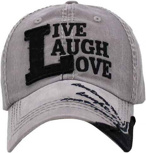 ScarvesMe Women's Live Laugh Love Vintage Distressed Baseball Cap Hat in Saudi Arabia