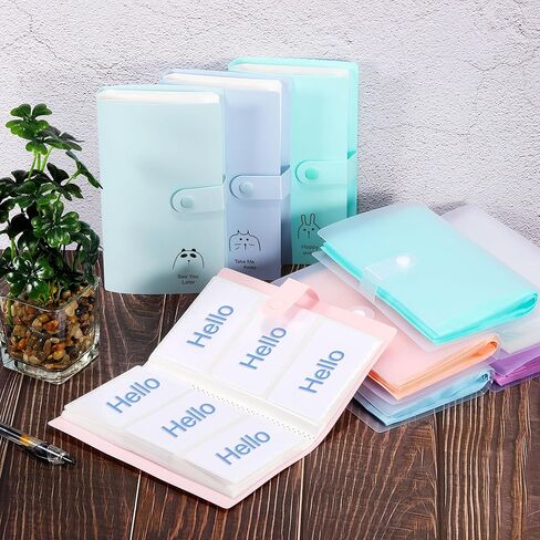 PATIKIL Business Card Holder, 1 Pack Plastic Portable Card Binder Book Name Card Organizer for Women Men, Pink in Kuwait