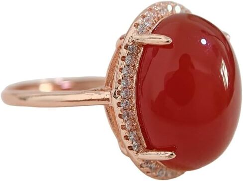 URED Genuine Natural Multi-Color Agate Ring for Women Good Lucky Feng Shui Wealth Green Pink Purple Jade Ring Healing Crystal Energy for Woman Mother Wife Birthday Gift May Birthstone in Saudi Arabia