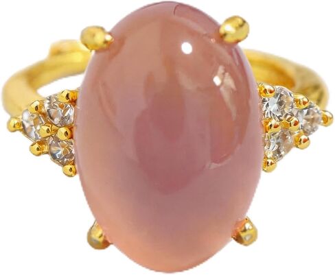 URED Genuine Natural Multi-Color Agate Ring for Women Good Lucky Feng Shui Wealth Green Pink Purple Jade Ring Healing Crystal Energy for Woman Mother Wife Birthday Gift May Birthstone in Saudi Arabia