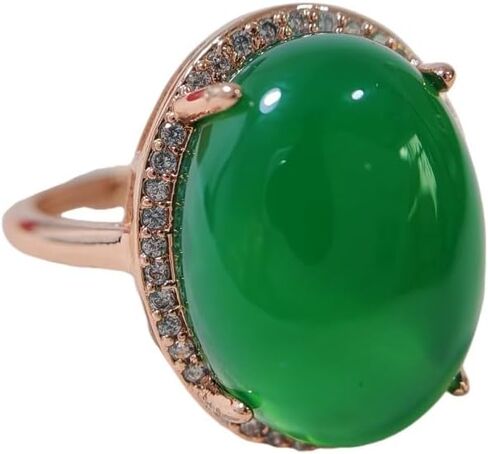 URED Genuine Natural Multi-Color Agate Ring for Women Good Lucky Feng Shui Wealth Green Pink Purple Jade Ring Healing Crystal Energy for Woman Mother Wife Birthday Gift May Birthstone in Saudi Arabia