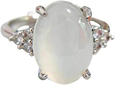 URED Genuine Natural Multi-Color Agate Ring for Women Good Lucky Feng Shui Wealth Green Pink Purple Jade Ring Healing Crystal Energy for Woman Mother Wife Birthday Gift May Birthstone in Saudi Arabia