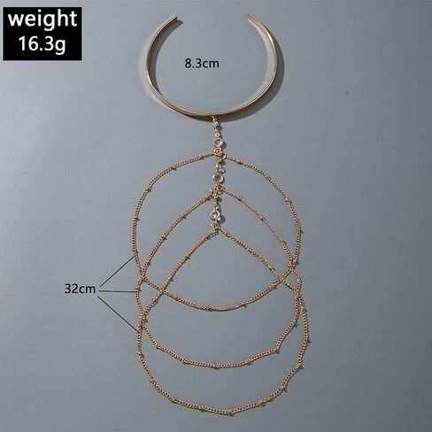 Gold Arm Cuff for Women Layered Tassel Upper Arms Chain Bracelet Bikini Armlet Adjustable Punk Arm Bracelet Upper Arm Cuff Body Jewelry for Women in Kuwait