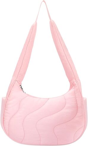Skycase Small Puffer Hobo Bag - Mini Clutch Purse Cute Crescent Handbag - Lightweight Shoulder Bag for Teen in Saudi Arabia