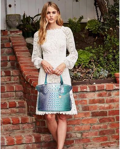 Women's Large Crocodile Print Shoulder Bag with Removable Strap and Top Handle Made from Durable Genuine Leather for Office in Saudi Arabia