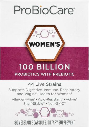 ProBioCareProbiotic للنساء 100 مليار وحدة تشكيل مستعمرة، يدعم صحة الجهاز الهضمي والمناعة والأمعاء ويعزز التوازن الصحي للميكروبيوم وامتصاص العناصر الغذائية (30 كبسولة نباتية) in Kuwait