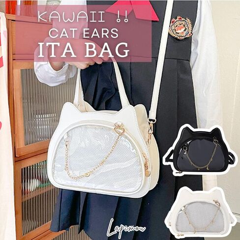 لطيف القط Ita حقيبة Kawaii حقيبة كتف حقائب اليد دبوس محفظة Crossbody عرض أكياس مع إدراج أنيمي Cutecore الملحقات in Kuwait