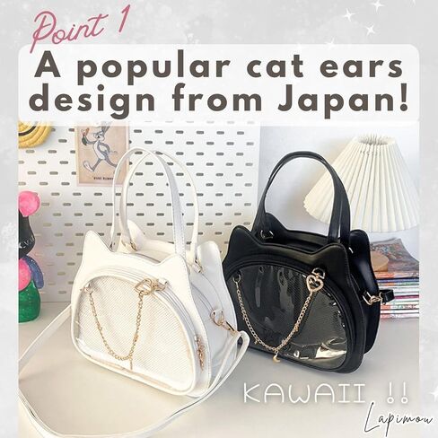 لطيف القط Ita حقيبة Kawaii حقيبة كتف حقائب اليد دبوس محفظة Crossbody عرض أكياس مع إدراج أنيمي Cutecore الملحقات in Kuwait