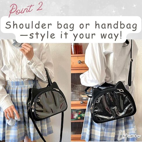 لطيف القط Ita حقيبة Kawaii حقيبة كتف حقائب اليد دبوس محفظة Crossbody عرض أكياس مع إدراج أنيمي Cutecore الملحقات in Kuwait