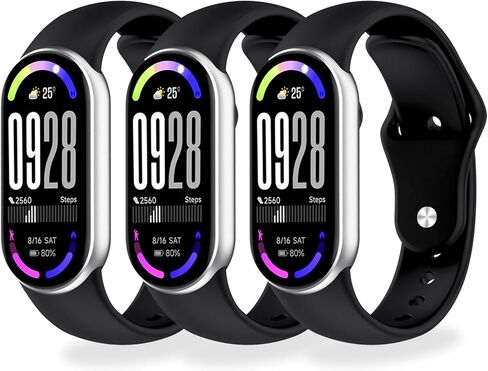 2-8 Pack Replacement Bands for Xiaomi Mi Band 10/9/8, Soft Sporty Straps, Adjustable Breathable Bands, Quick Release in Kuwait