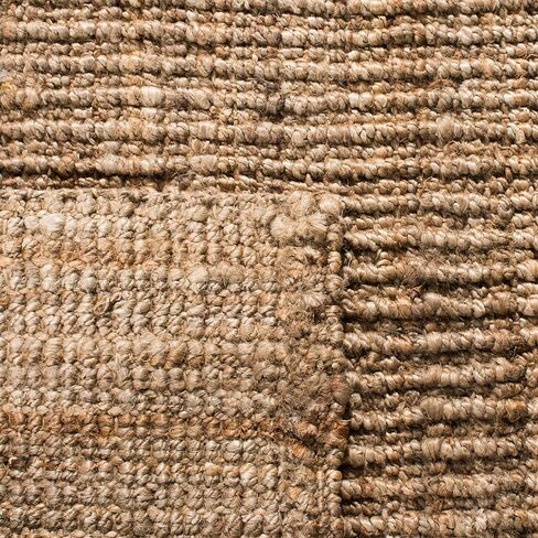 SAFAVIEH Natural Fiber Collection Runner Rug - 2'6" x 6', Natural & Grey, Handmade Jute, Farmhouse Style, Chunky Textured Thick Pile (NF447M) in Kuwait