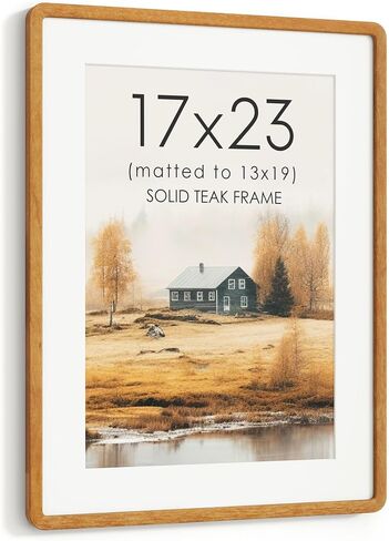 16x20 Picture Frame, USA-Sourced Walnut Wood Photo Frame with Chamfered Edge & Double-Dowel Corner, Handcrafted 16x20 Wooden Poster Frame Matted to 11x14 Photos with HD Tempered Glass in Saudi Arabia
