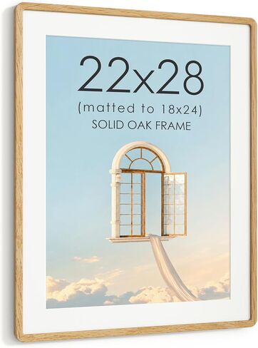 16x20 Picture Frame, USA-Sourced Walnut Wood Photo Frame with Chamfered Edge & Double-Dowel Corner, Handcrafted 16x20 Wooden Poster Frame Matted to 11x14 Photos with HD Tempered Glass in Saudi Arabia
