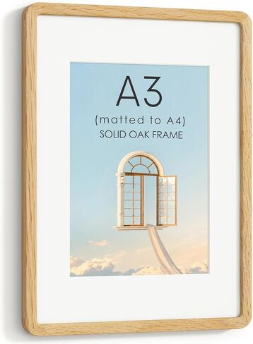16x20 Picture Frame, USA-Sourced Walnut Wood Photo Frame with Chamfered Edge & Double-Dowel Corner, Handcrafted 16x20 Wooden Poster Frame Matted to 11x14 Photos with HD Tempered Glass in Saudi Arabia