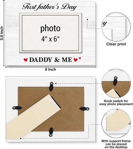 First Fathers Day Photo Frame Gifts for New Dad First Time Dad Father Gifts from Daughter Son Wife Daddy & Μe Photo Frame for 4x6 Picture in Saudi Arabia