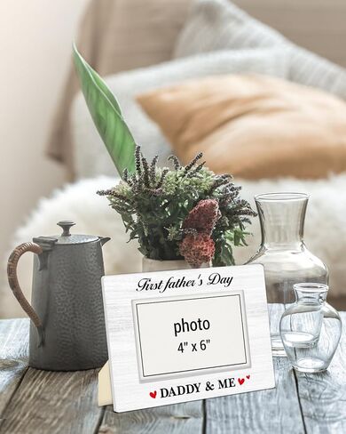 First Fathers Day Photo Frame Gifts for New Dad First Time Dad Father Gifts from Daughter Son Wife Daddy & Μe Photo Frame for 4x6 Picture in Saudi Arabia