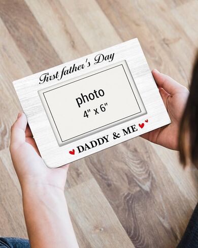 First Fathers Day Photo Frame Gifts for New Dad First Time Dad Father Gifts from Daughter Son Wife Daddy & Μe Photo Frame for 4x6 Picture in Saudi Arabia