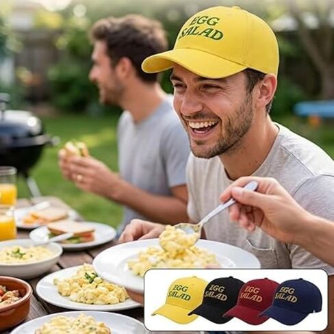 Egg Salad Hat Masters - Embroidered Golf Rope Cap, Funny Adjustable Dad Hat, Yellow Golfing Gift for Dads in Kuwait