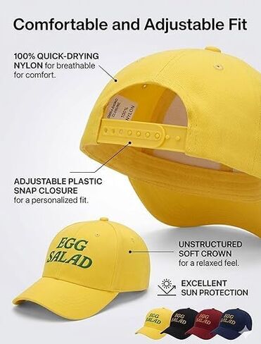 Egg Salad Hat Masters - Embroidered Golf Rope Cap, Funny Adjustable Dad Hat, Yellow Golfing Gift for Dads in Kuwait