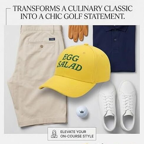 Egg Salad Hat Masters - Embroidered Golf Rope Cap, Funny Adjustable Dad Hat, Yellow Golfing Gift for Dads in Kuwait