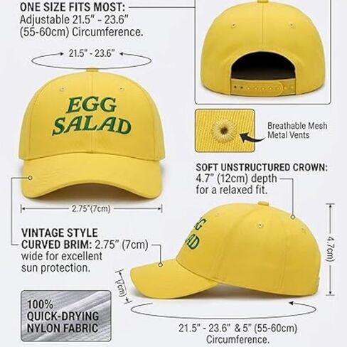 Egg Salad Hat Masters - Embroidered Golf Rope Cap, Funny Adjustable Dad Hat, Yellow Golfing Gift for Dads in Kuwait