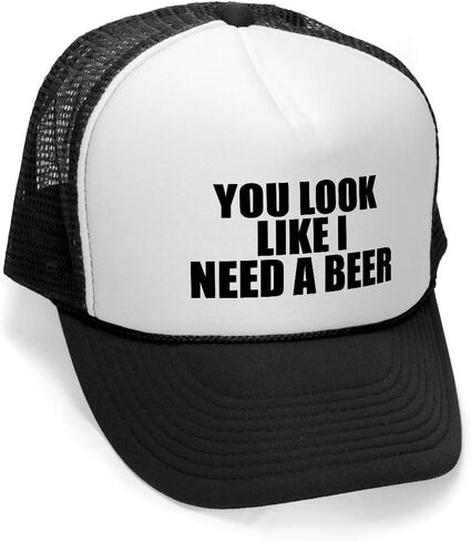 You Look Like I Need A Beer - Unisex Adult Trucker Cap Hat, Black in Kuwait