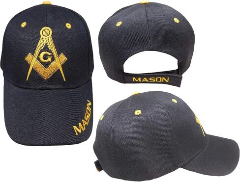 GenCP Freemason Embroidered Black Adjustable Hat Mason Masonic Lodge Baseball Cap in Kuwait