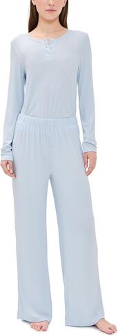 HONEYDEW Women's Blissful Long Henley Pajama Set in Kuwait