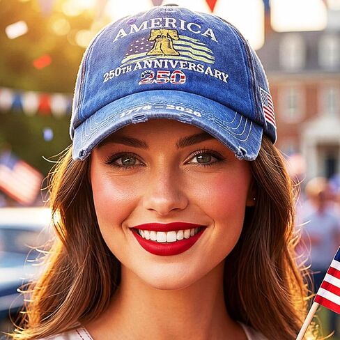 Campsis USA 250th Anniversary Hat, Adjustable 1776-2026 Commemorative Baseball Cap, Patriotic, for Men and Women Blue in Saudi Arabia