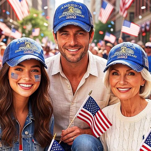 Campsis USA 250th Anniversary Hat, Adjustable 1776-2026 Commemorative Baseball Cap, Patriotic, for Men and Women Blue in Saudi Arabia