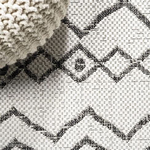 JONATHAN Y Tribal Bohemian Indoor Outdoor Runner Rug 2X10 Ivory/Black, Nokat for Backyard, Patio, Porch, Easy-Cleaning, High Traffic, Pet-Friendly, Non-Shedding (SMB131D-210) in Saudi Arabia