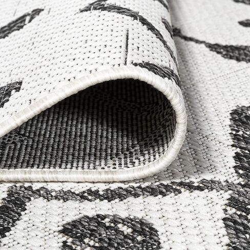 JONATHAN Y Tribal Bohemian Indoor Outdoor Runner Rug 2X10 Ivory/Black, Nokat for Backyard, Patio, Porch, Easy-Cleaning, High Traffic, Pet-Friendly, Non-Shedding (SMB131D-210) in Saudi Arabia