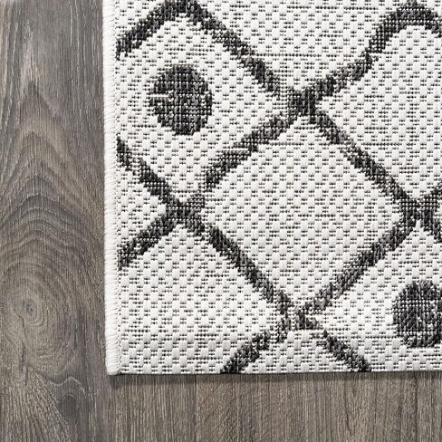 JONATHAN Y Tribal Bohemian Indoor Outdoor Runner Rug 2X10 Ivory/Black, Nokat for Backyard, Patio, Porch, Easy-Cleaning, High Traffic, Pet-Friendly, Non-Shedding (SMB131D-210) in Saudi Arabia