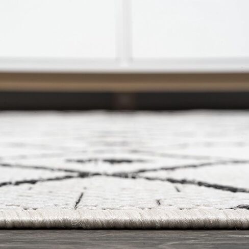 JONATHAN Y Tribal Bohemian Indoor Outdoor Runner Rug 2X10 Ivory/Black, Nokat for Backyard, Patio, Porch, Easy-Cleaning, High Traffic, Pet-Friendly, Non-Shedding (SMB131D-210) in Saudi Arabia