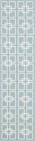 مجموعة سجاد منطقة Martha Stewart x SAFAVIEH - عداء 2'3" x 9'، أزرق حار، صوف وحرير مصنوع يدويًا، مثالي لغرفة المعيشة وغرفة النوم والمكتب والممر (MSR1151B) in Kuwait