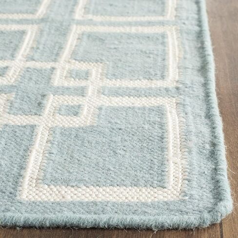 مجموعة سجاد منطقة Martha Stewart x SAFAVIEH - عداء 2'3" x 9'، أزرق حار، صوف وحرير مصنوع يدويًا، مثالي لغرفة المعيشة وغرفة النوم والمكتب والممر (MSR1151B) in Kuwait