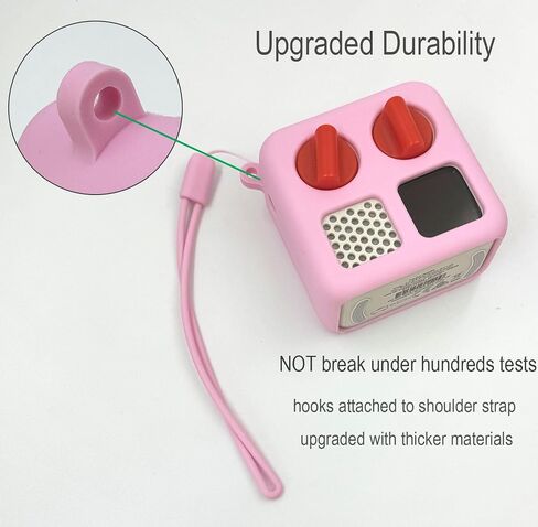 Silicone Case for Yoto Mini with Shoulder Strap and Silicone Bead Handle, Easy to Grab for Kids with Cute Color Options, Travel Adventure Jacket Silicone Cover Yoto Mini Accessories, Pink in Saudi Arabia